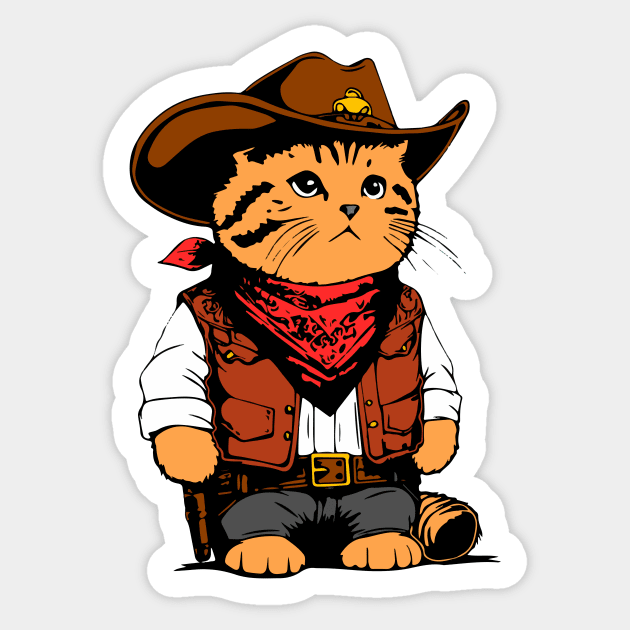 Meowtown sheriff Sticker by Lenimski